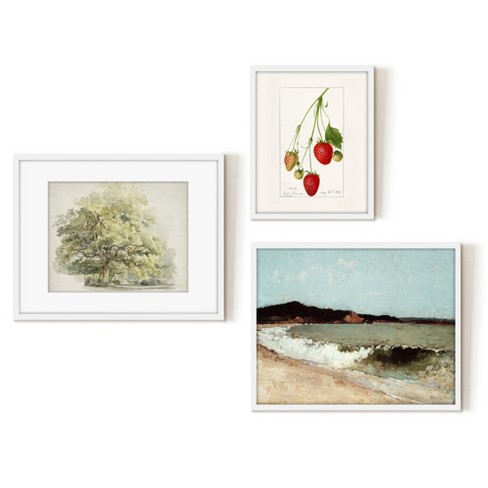 Americanflat 3 Piece Vintage Gallery Wall Art Set - Art by Wall + Wonder