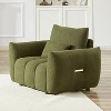 Vynxaria 36.8" Modern Teddy Fabric Sofa Chair Green, Solid Wood Frame, High Resilience Sponge, Lounge Chair for Apartment/Living Room/Bedroom - 3 of 4