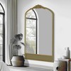 Lirago Arch Rattan Wood Mirror with Carved Design Vanity Mirror Decor Mirror 71*37 Brown - 3 of 4