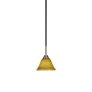 Toltec Lighting Paramount 1 - Light Pendant in  Matte Black/Brushed Nickel with 7" Firré Saturn Shade - 1 of 1