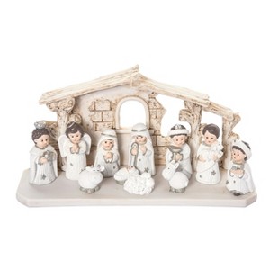 Transpac Resin Silver Child Nativity Set of 12 - Christmas Decorative Figurines for Holiday Home Decor - 1 of 4