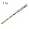 Unique Bargains M35 High Speed Steel Titanium Coated Hex 1/4" Shank Drill Bits - 3 of 4