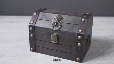 Brynnberg 8" Gray Wooden Treasure Chest with Brass Lock