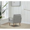 Mid-Century Armchair , Accent Chair with Chenille Armrest - 3 of 4