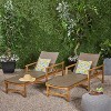 Hampton 2pk Acacia Wood and Wicker Chaise Lounges Natural/Mixed Mocha - Christopher Knight Home: Weather-Resistant Patio Furniture - 2 of 4