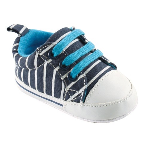 Luvable Friends Baby Boy Crib Shoes Navy With White Stripes 12 18 Months Target