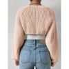 Womens Winter Sweater Shrugs Thick Sweater Knit Bolero Long Sleeve Open Front Cropped Sweater Knit Jackets,Pink Lotus - XL - 3 of 4