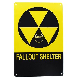 Toynk Vintage Fallout Shelter Metal Sign Replica, Nuclear Warning Sign, 6in X 9in - 1 of 4