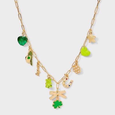 St. Patrick's Day Charm Necklace - Gold