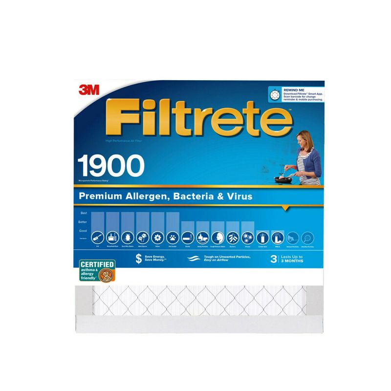 Filtrete Premium Allergen Bacteria and Virus Air Filter 1900 MPR, 1 of 13