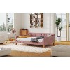TIRAMISUBEST Twin/Full Size Upholstered Daybed with 4 Support Legs, Modern Daybed Frame Sofa Bed with Button Tufted Design and Slats Support - 4 of 4