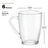 Bormioli Rocco Glass Coffee Mug, Set of 6, 10¾ oz. with Convenient Handle, Tea Glasses for Hot/Cold Beverages, Thermal Shock Resistant, Tempered Glass - 3 of 4