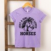 Girl Who Loves Horses Circle - Kids Youth Short Sleeve Graphic T-Shirt - 3 of 4