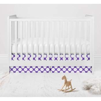 Bacati - Large Dots Crib/Toddler Bed Skirt - Purple