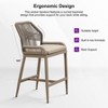 PURPLE LEAF Patio Sunbrella Bar Stools Set of 2 Handwoven Wicker Bar Height Stool Modern Aluminum Outdoor Wicker Barstools with Back and Cushion - 4 of 4
