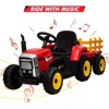 12V 25W/35W Ride On Tractor with Trailer & Remote Control, LED Headlights, Toddler Electric Car, Speed 5mph, 3-6 Years - 3 of 4
