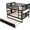 Streamdale Full over Full Bunk Bed with Twin Size Trundle and Ladder-Espresso - 3 of 4