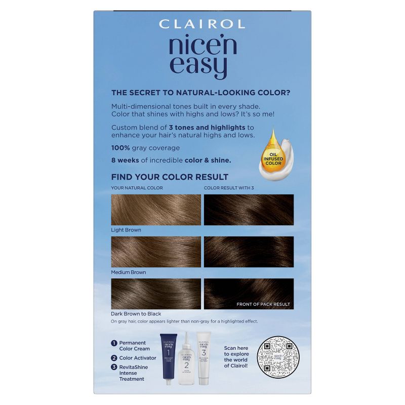 Clairol Nice'n Easy Permanent Hair Color Cream Kit - Black, 2 of 12