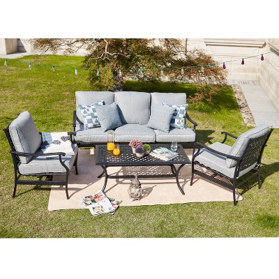 4pc Outdoor Patio Seating Set - Gray - Patio Festival