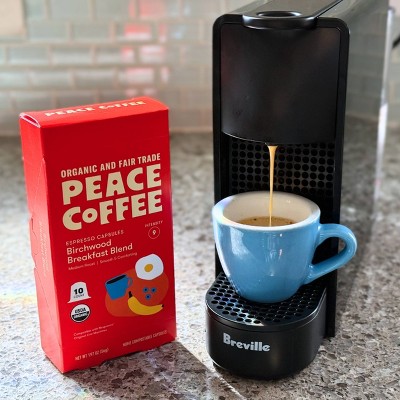 Peace Coffee Birchwood Medium Roast Nespresso Original Line Compatible Espresso Coffee Capsules - 10ct