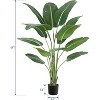 Artificial Bird of Paradise Plant Fake Palm Tree, 8 Trunks Faux Leaves for Indoor Outdoor Decor - 3 of 4