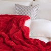 Itopfox Red Fleece Throw Blanket for Couch Sofa Bed, Super Soft Cozy Plush Microfiber Flannel Blanket with 3D Checkered Design for Adults Women Girls - 4 of 4