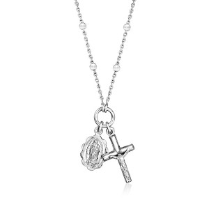 Ross-Simons Italian Sterling Silver Religious Charm Necklace. 18 inches - 1 of 3