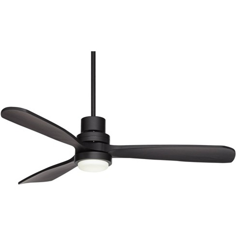 Casa Vieja 52" Delta DC Modern Indoor Outdoor Ceiling Fan 3 Blade CCT LED Light Remote Control Matte Black Finish Bedroom Living Room DC Motor - image 1 of 4