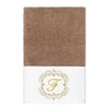 Linum Home Textiles 100% Turkish Cotton MONICA Gold Thread 2PC Embellished Hand Towel Set - 2 of 3