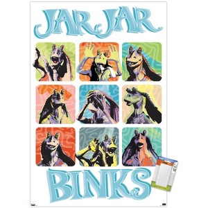 Trends International Star Wars: The Phantom Menace - Jar Jar Binks Grid Unframed Wall Poster Prints - 1 of 4
