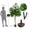 Acekool 5 Ft Faux Ficus Tree with Silk Leaves, Lifelike Trunk & Pot – Indoor & Outdoor Artificial Plant for Home, Office & Patio Decor - 2 of 4