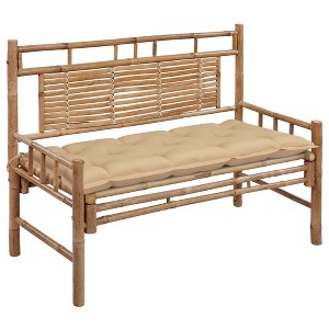 vidaXL Garden Bench Bamboo 100% polyester 47.2 in Waterproof materials - 1 of 4