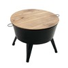 Modern Table, Farmhouse Rustic Distressed Metal Accent Cocktail Table, Coffee Table With Hidden Storage Compartment - 3 of 4