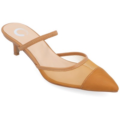 Journee Collection Womens Allana Slip On Kitten Heel Mule Pump