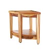 18" SnazzyCorner Tall Teak Shower Shelf - EcoDecors - 3 of 4