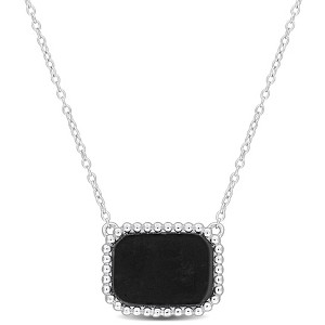 EVERLY JEWELRY | Silver Gemstone Necklace with Chain – Multiple Stone and Metal color Options - 1 of 4