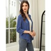 Coolmee Women's Casual 3/4 Sleeve Tie Open Front Cardigans Sheer Draped Ruffles Cardigan - 3 of 4