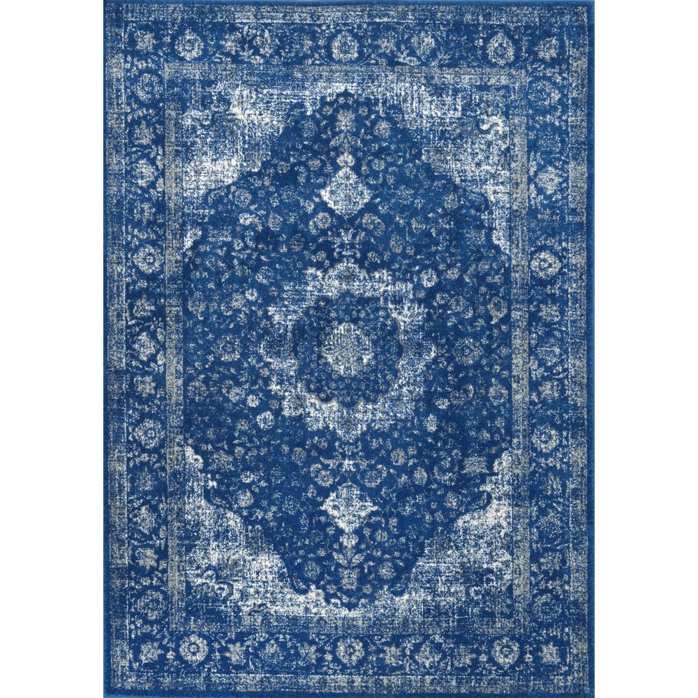 9'10inx14' Verona Vintage Persian Style Area Rug Dark Blue - nuLOOM