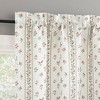 No. 918 2pc 54"x36" Riverwood Floral Stripe Print Semi-Sheer Kitchen Curtain Tier Pair Ivory - 2 of 4