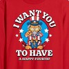Men's - Garfield - Want You To Have A Happy Fourth Long Sleeve Graphic T-Shirt - 2 of 3
