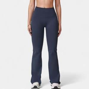 Anna-Kaci Active Women's High Waist Flared Leg Stretch Pants Smooth Fabric Seamless Waistband Active Lounge Bottoms - 1 of 4