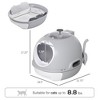 Skyzone Enclosed Cat Litter Box with Dome Lid, Removable Tray, Skylight & Scoop, Gray, Spacious for - 3 of 4
