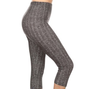 Slickblue Women's Cropped Capri Leggings, Cat & Flower / Bicycle / Chevron / Stripes, Stretchy Fit, One Size - 1 of 3