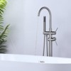 WOWOW 2-Handle Freestanding Tub Faucet with Hand Shower in Brushed Nickel - 4 of 4