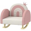 Qaba Kids Rocking Chair, Princess Crown Toddler Chair, Children's Armchair Rocker w/ Rainbow Backrest for Bedroom Playroom, Pink - 4 of 4