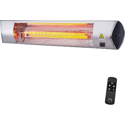 Costway Patio Electric Heater Wall-Mounted Infrared Heater W/ Remote Control
