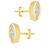 SHINE by Sterling Forever Sterling Silver Marquise Cut Bezel Set Stud Earrings - 3 of 4