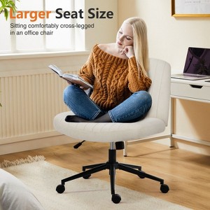 Armless Office Task Chair, Cross Legged Chair, Pipersong Meditation Chair, Armless Swivel Home Office Chair, Adjustable Wide Seat Chair-The Pop Home - 1 of 4