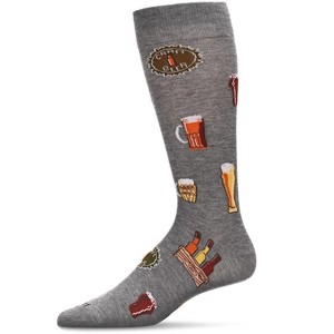 Memoi Men's Cheers to Craft Beer Bamboo Blend Novelty Crew Sock - 1 of 2