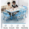 TROPOW Kids Table and Chair Set, Height Adjustable Toddler Arts & Crafts Table and 6 Chair Set for Ages 2-10,Max 300lbs Kids Activity Art Table,Blue - 3 of 4